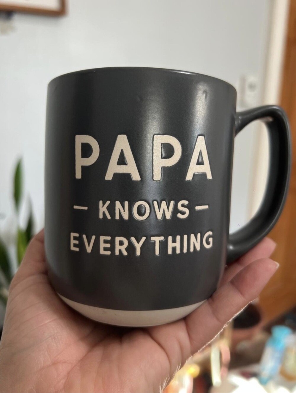Papa Knows Everything Coffee Mug Gray Ceramic Matte Father's Day Gift